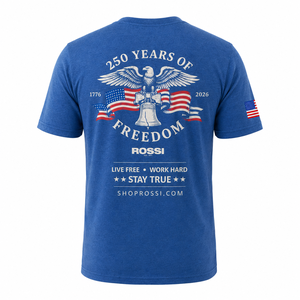 Rossi 250 Years of Freedom Tee Heather Cool Blue (Small) | ShopRossi Rossi 250 Years of Freedom Tee Heather Cool Blue (Small) | ShopRossi