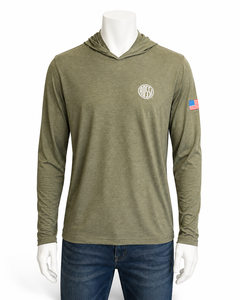 Rossi "250 Years of Freedom" Hooded Long-Sleeve Tee — Military Green Frost (Small) Rossi "250 Years of Freedom" Hooded Long-Sleeve Tee — Military Green Frost (Small)